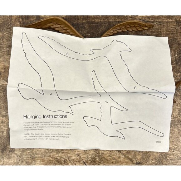 Vintage Seagulls Wall Hangings Homco Inc 3 Birds 2 Pieces #7619 Retro Decor MCM - Picture 3 of 3